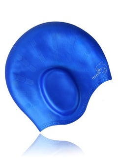 Dolphin Silicone Swim Cap With Ear Protection 3D Waterproof For Adult, Blue Sky  - Image 2