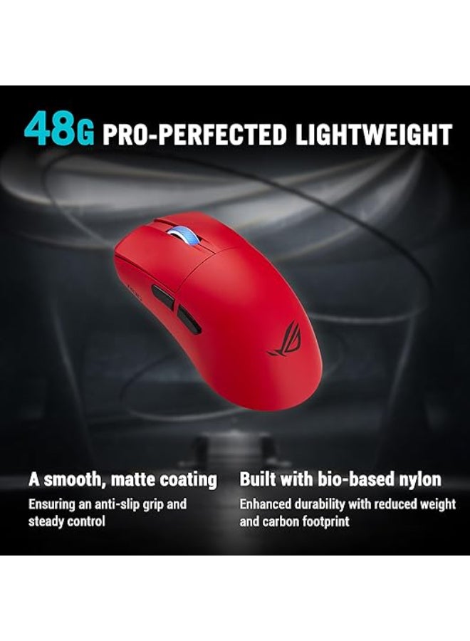 ASUS ROG Harpe II Ace Wireless Esports Gaming Mouse – Pro-Tested, Right-Handed, 48g Lightweight, Tri-Mode Connectivity, 42K DPI, 8K Polling, 101Hr Battery, Web-Based Tool, PC/Mac Support – Lava Red - Image 3