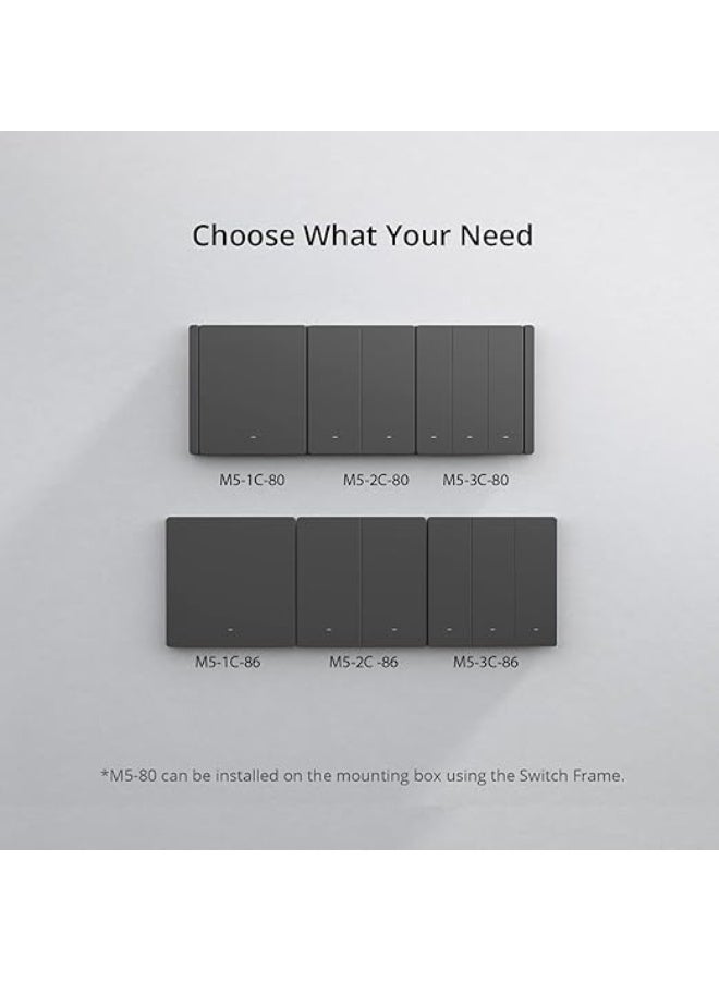 MOES Smart Life Zigbee Push Piano Switch – 3 Gang (Black) | Neutral & No-Neutral Compatible, Multi-Control Association, Tuya Zigbee Hub Required - Image 1