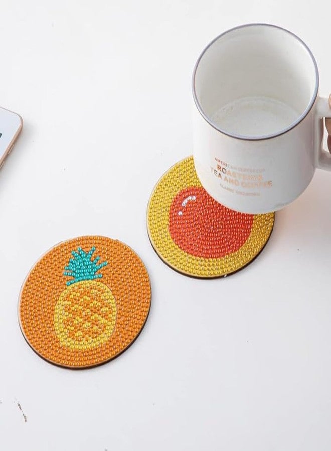 CRAFT MATE CRAFTMATE Diamond Painting Coasters Kit | 6 Pieces Fruity Fun Mandala Diamond Art Coasters with Holder for Beginners, 4 inch - Image 5