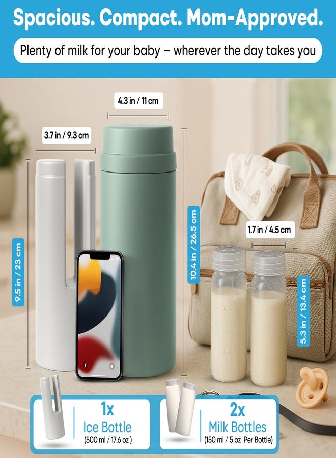 Tilcare Portable Breast Milk Cooler Bottle: 30H Cooling Time, 2 x 150ml/5Oz BPA-Free, Durable Breastmilk Storage Bottles, Breastmilk Cooler, Travel Breastfeeding Milk Chiller for Baby - Image 4