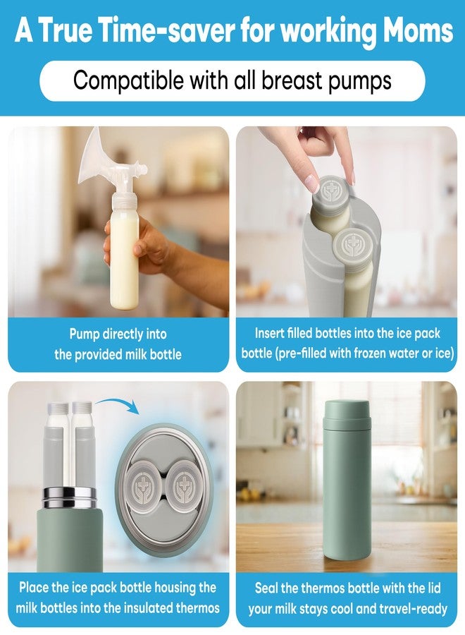 Tilcare Portable Breast Milk Cooler Bottle: 30H Cooling Time, 2 x 150ml/5Oz BPA-Free, Durable Breastmilk Storage Bottles, Breastmilk Cooler, Travel Breastfeeding Milk Chiller for Baby - Image 3