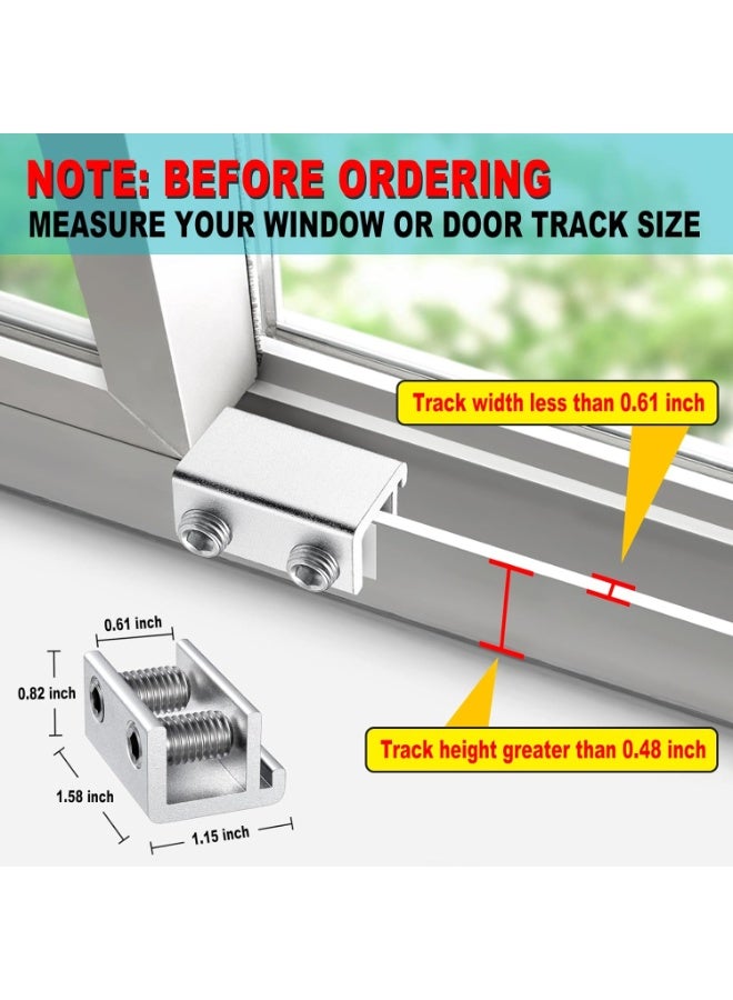 Sliding Window Locks (6 Sets), Security Window Locks with Keys, Adjustable Aluminum Sliding Window Stops, Easy Installation Without Drilling, for Vertical and Horizontal Sliding Windows (Silver) - Image 4