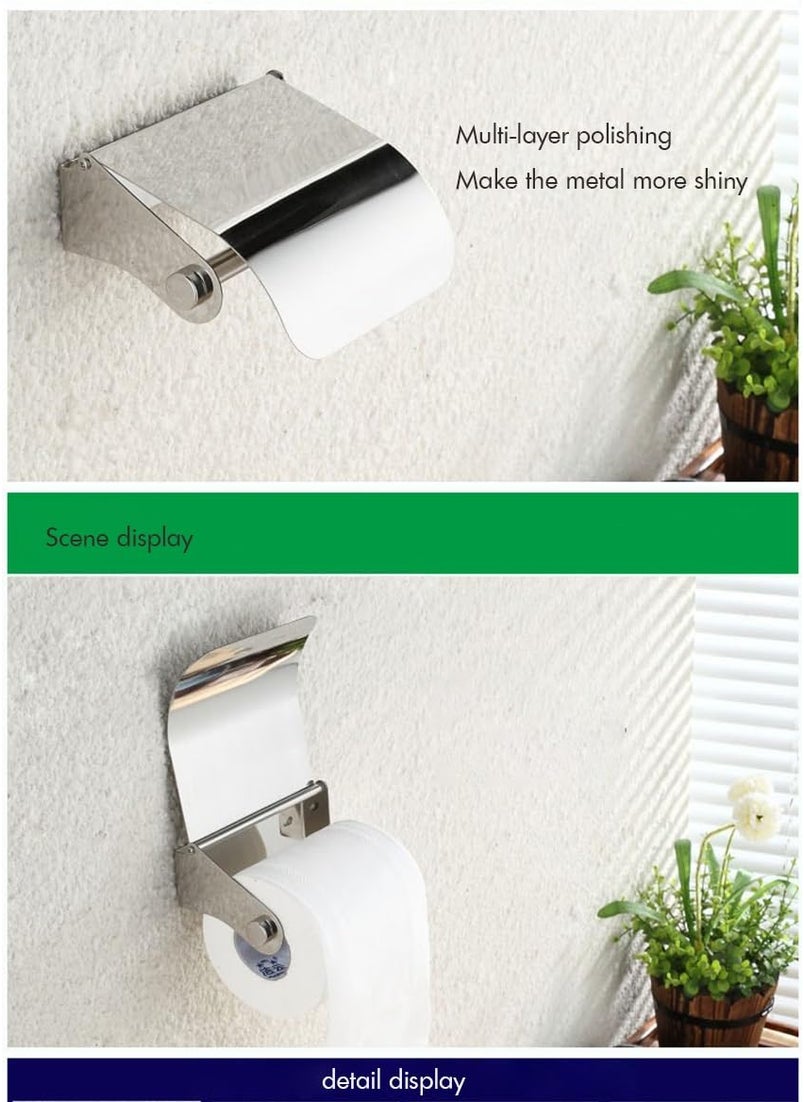 Shoppingekart Toilet Paper Holder for BathroomToilet Roll HolderToilet Tissue Holder Mini StandBathroom Accessories Stand 015 Tissue Roll Holder Steel Silver 1 Pcs  - Image 5