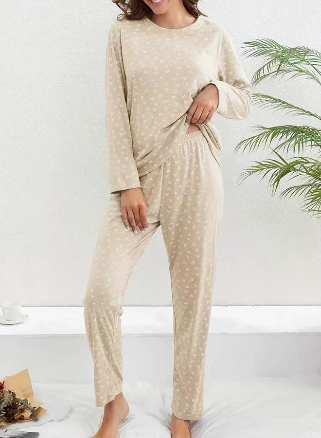 Take Two Take Two Ditsy Heart Print T-Shirt and Pyjama Set