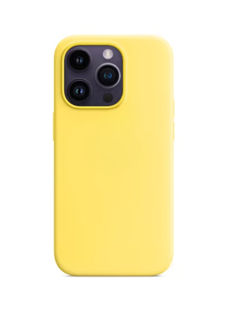 AROAQ Iphone Silicone Magnetic Case, Durable Silicone Case With Magsafe, Comfortable Soft Iphone Protection Case For Iphone 15 Pro, ( Canary Yellow Color )