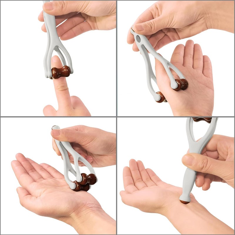 حلقة تدليك الأصابع مزدوجة الجوانب باللون الأبيض الدوارة لاسترخاء اليد - Image 4