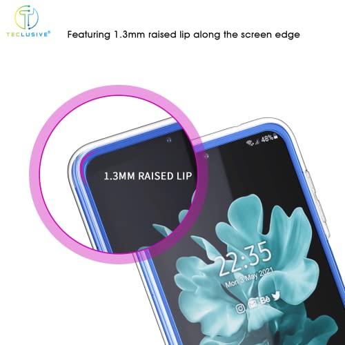 T TECLUSIVE Plastic Luxury Slim Transparent Case Cover Compatible For Galaxy Flip 4|Shockproof Protective Hard Clear Transparent Cover With Camera Protection For Galaxy Z Flip 4 - Image 2