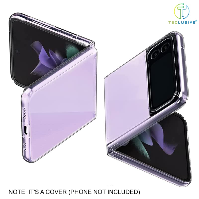 T TECLUSIVE Plastic Luxury Slim Transparent Case Cover Compatible For Galaxy Flip 4|Shockproof Protective Hard Clear Transparent Cover With Camera Protection For Galaxy Z Flip 4 - Image 5