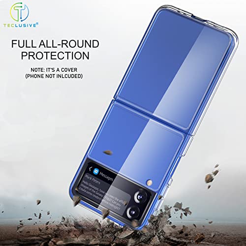 T TECLUSIVE Plastic Luxury Slim Transparent Case Cover Compatible For Galaxy Flip 4|Shockproof Protective Hard Clear Transparent Cover With Camera Protection For Galaxy Z Flip 4 - Image 4