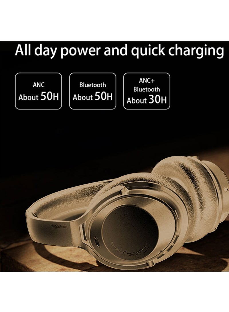 فينجر تايم سماعة رأس سلكية بتقنية بلوتوث ANC، تُثبّت فوق الأذن بتقنية إلغاء الضوضاء النشطة، مُخصصة للألعاب الإلكترونية والكمبيوتر الشخصي والهواتف المحمولة والأجهزة اللوحية - Image 4