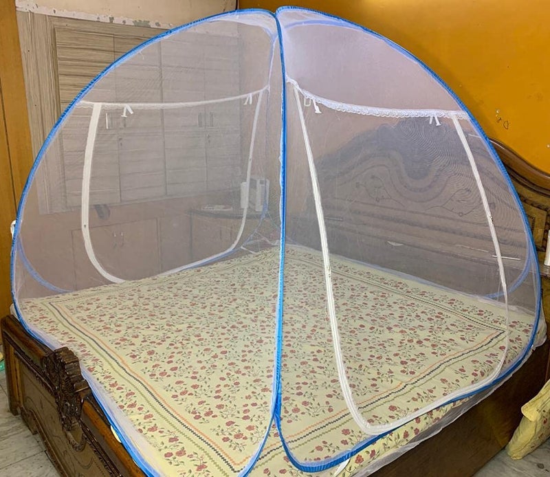 CR18 COLLECTION CR18 COLL:ECTION Big Size Trending Mosquito Net Premium Polyester Foldable, Double Bed King Size, Strong 30GSM, PVC Coated Steel (L205cm X W205cm X H150cm) Multicolor - Image 5