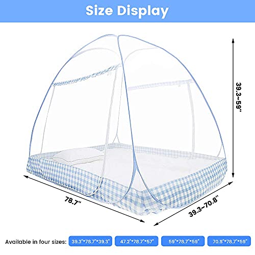 CR18 COLLECTION CR18 COLL:ECTION Big Size Trending Mosquito Net Premium Polyester Foldable, Double Bed King Size, Strong 30GSM, PVC Coated Steel (L205cm X W205cm X H150cm) Multicolor - Image 4