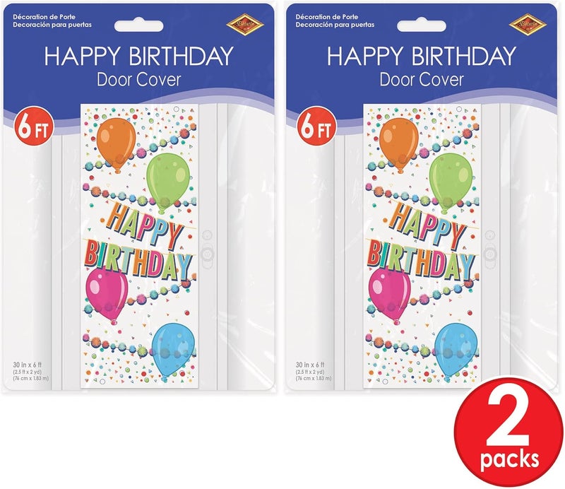 Beistle 2 Piece Colorful Plastic Happy Birthday Door Covers Decorations for Bday IndoorOutdoor Use 6 x 30 Multicolor - Image 5