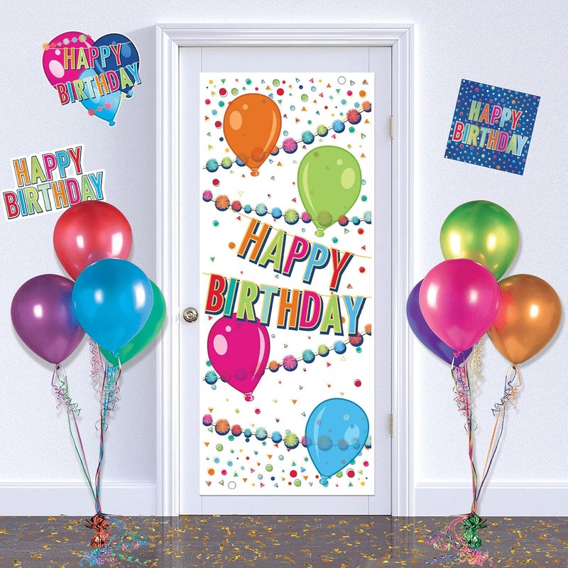 Beistle 2 Piece Colorful Plastic Happy Birthday Door Covers Decorations for Bday IndoorOutdoor Use 6 x 30 Multicolor - Image 4