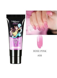 Mobray Poly Nail Gel Extend Builder Gel Finger Nail Extension Uv Led Acrylic Builder Gel (8 Rose Pink_15Ml)  - Image 3