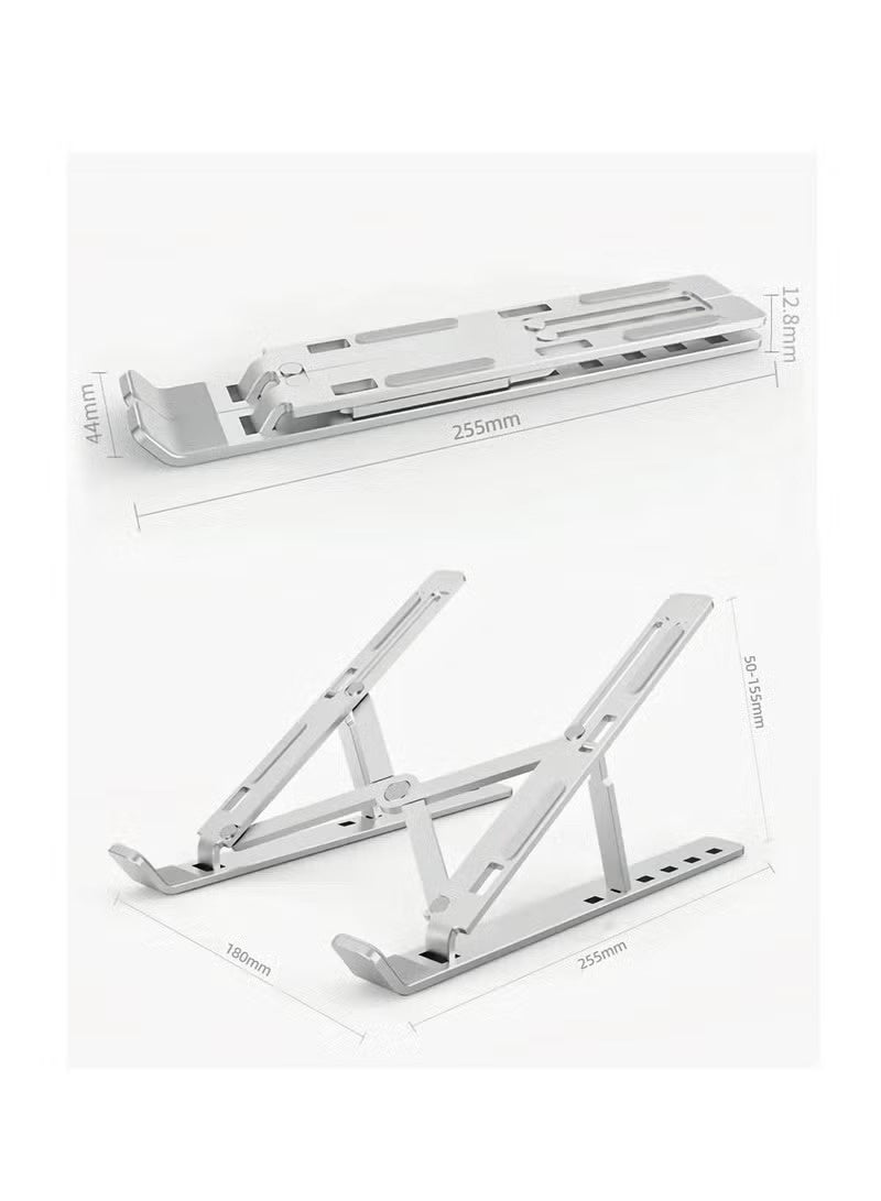 Laptop Stand for Desk Adjustable Laptop Riser Aluminum Alloy Foldable Portable Laptop Holder Ventilated Cooling Notebook Stand for MacBook Pro Air Lenovo Dell HP Laptops and Table - Image 5