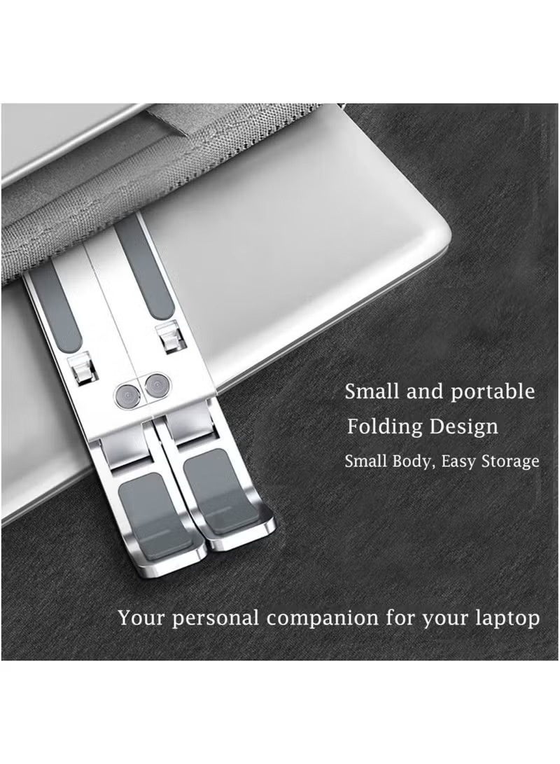 Laptop Stand for Desk Adjustable Laptop Riser Aluminum Alloy Foldable Portable Laptop Holder Ventilated Cooling Notebook Stand for MacBook Pro Air Lenovo Dell HP Laptops and Table - Image 4