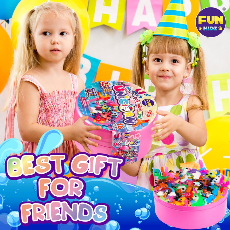 FUN KIDZ Unicorn Magic Grow Aqua Elves Kit, FunKidz Magical Water Elf Toys for Kids with 25 Colors Gel 16 Unicorn Molds to Make Over 100 Water Pets Crafts for Girls Boys Ages 3+ - Image 3