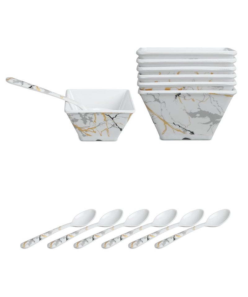 Bataniya Triple Coated 12-Piece Serving Bowl Set, a Fusion of Elegance and Durability in Melamin Crockery - Image 4