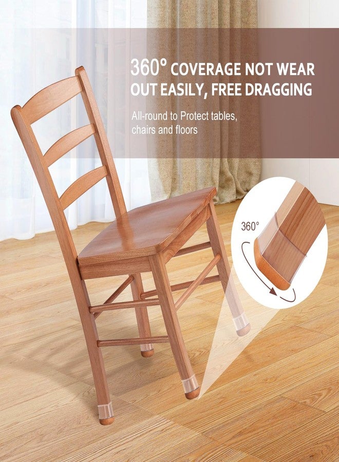 YOZON Chair Leg Floor Protectors Square Chair Leg Protectors for Hardwood Floors Silicone Caps Felt Strengthen Bottom Protection Anti-Scratch Reduce Noise 32 Pack Clear Square Fit:1-1/8" to 1-9/16"(27-40mm) - Image 2