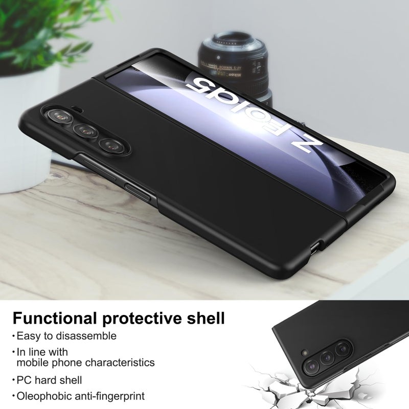 Foluu Slim Fit Case for Samsung Galaxy Z Fold 5 Case, with Front Built-in Screen Protector, Ultra Thin Matte PC Protective Cover for Samsung Galaxy Z Fold5 5G 2023 (Black) - Image 5