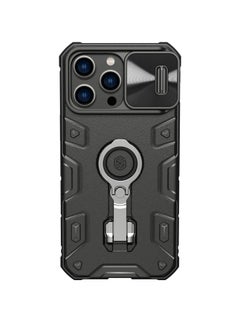 Suitable for iPhone14 Pro Max/14 Plus/14 Pro/14 Phone Case, Lens Sliding Cap, Ring Holder Cover, Black Rhino Magnetic Phone Case