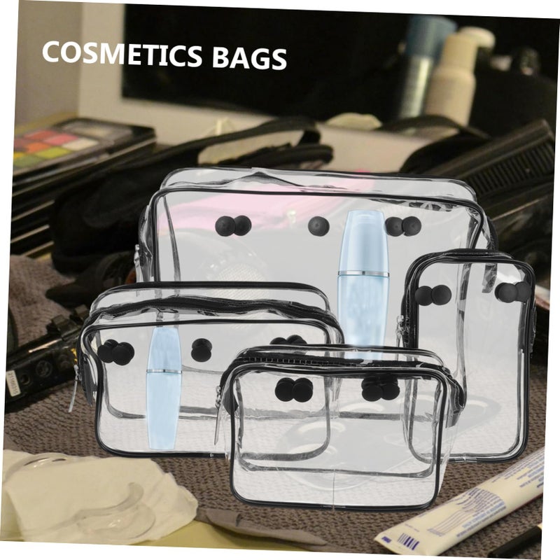 4Pcs Clear Travel Toiletry Bags Transparent Organizer For Makeup Cosmetics Gym Beach - Image 5