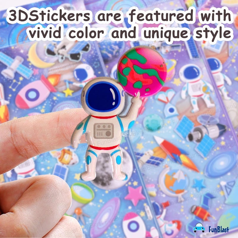 FunBlast 3D PVC Cute Mix Stickers – 3D Self Adhesive Puffy Sticker for Kids, Space Theme Stickers for Art and Craft Work, Scrap Booking, Decoration, Project Work for Kids, Boys, Girls - Image 4