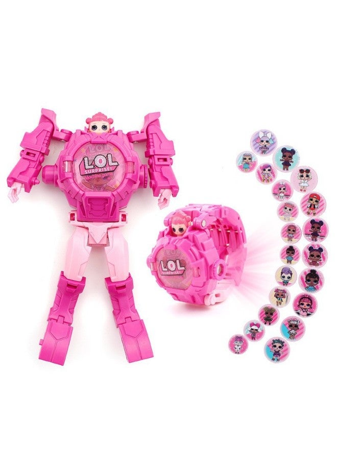 Projection Ultraman Avengers League Of Legends Transformation Light Electronic Deformation Watch Children's Watch Toys Gifts-Color:8526 Projection + Time + Transformation Surprise - Image 1