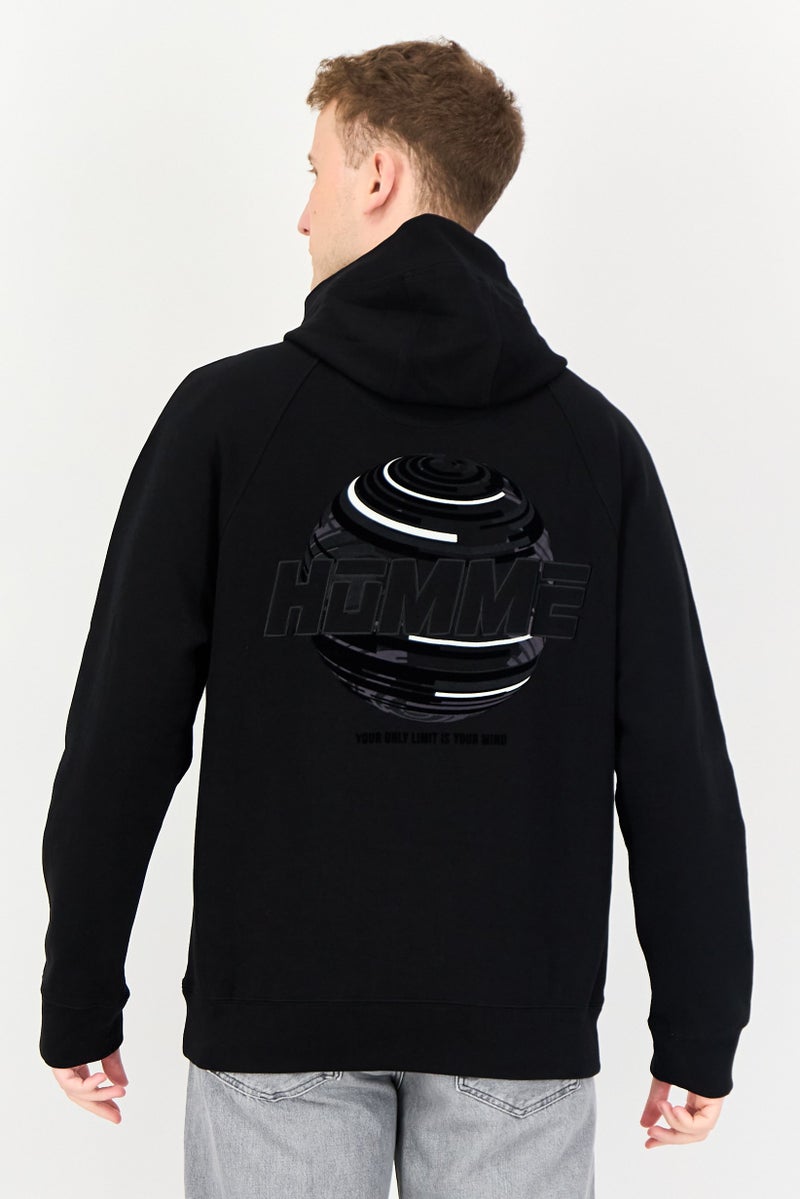 Selected Homme Men Long Sleeve Half Zip Hoodies, Black - Image 3