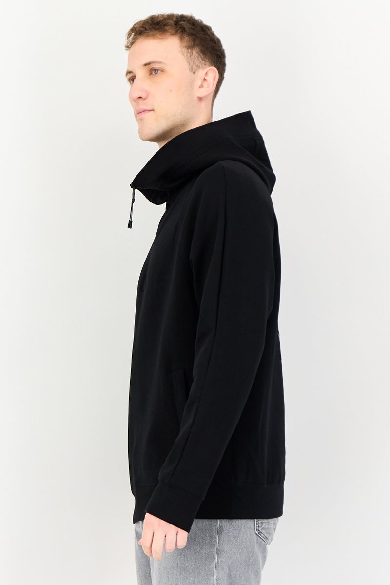 Selected Homme Men Long Sleeve Half Zip Hoodies, Black - Image 2
