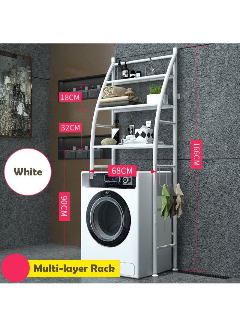 إيه جي دي أرفف متعددة الأغراض فوق الغسالة من ثلاث طبقات أبيض - Image 2