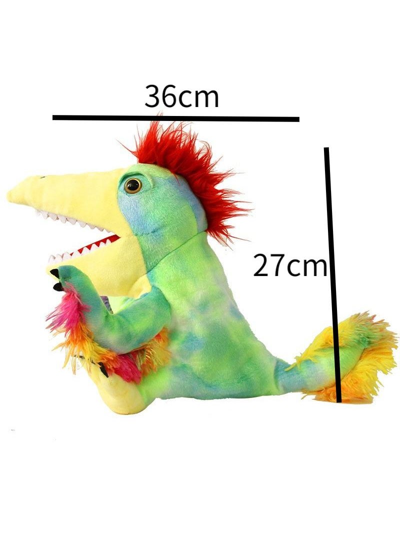 Generic - 4 Pieces Dinosaur Hand Puppets Set Jurassic World Stuffed Animal Soft Plush Toy Open Movable Mouth Finger Gift Birthday Gifts For Kids Creative Role Play - Image 1