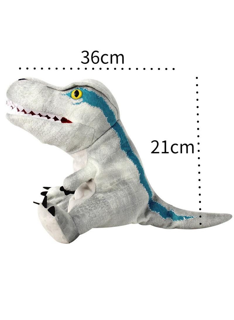 Generic - 4 Pieces Dinosaur Hand Puppets Set Jurassic World Stuffed Animal Soft Plush Toy Open Movable Mouth Finger Gift Birthday Gifts For Kids Creative Role Play - Image 1