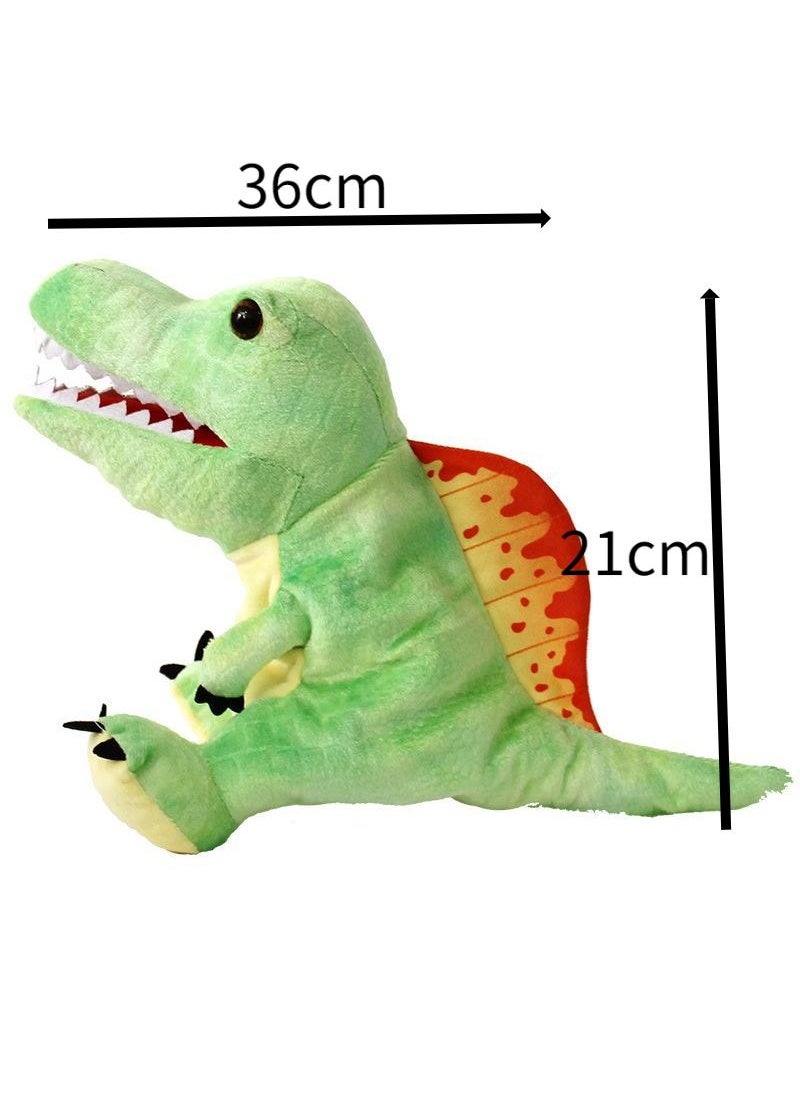 Generic - 4 Pieces Dinosaur Hand Puppets Set Jurassic World Stuffed Animal Soft Plush Toy Open Movable Mouth Finger Gift Birthday Gifts For Kids Creative Role Play - Image 1