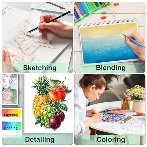 KALOUR 256 Colored Pencils Set for Adult Coloring,Soft Core Pencils for Drawing Blending Shading,Gift for Adults Artist Beginners - Image 5