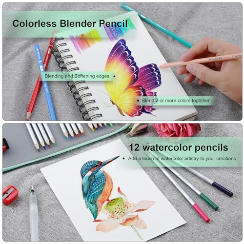 KALOUR 256 Colored Pencils Set for Adult Coloring,Soft Core Pencils for Drawing Blending Shading,Gift for Adults Artist Beginners - Image 4