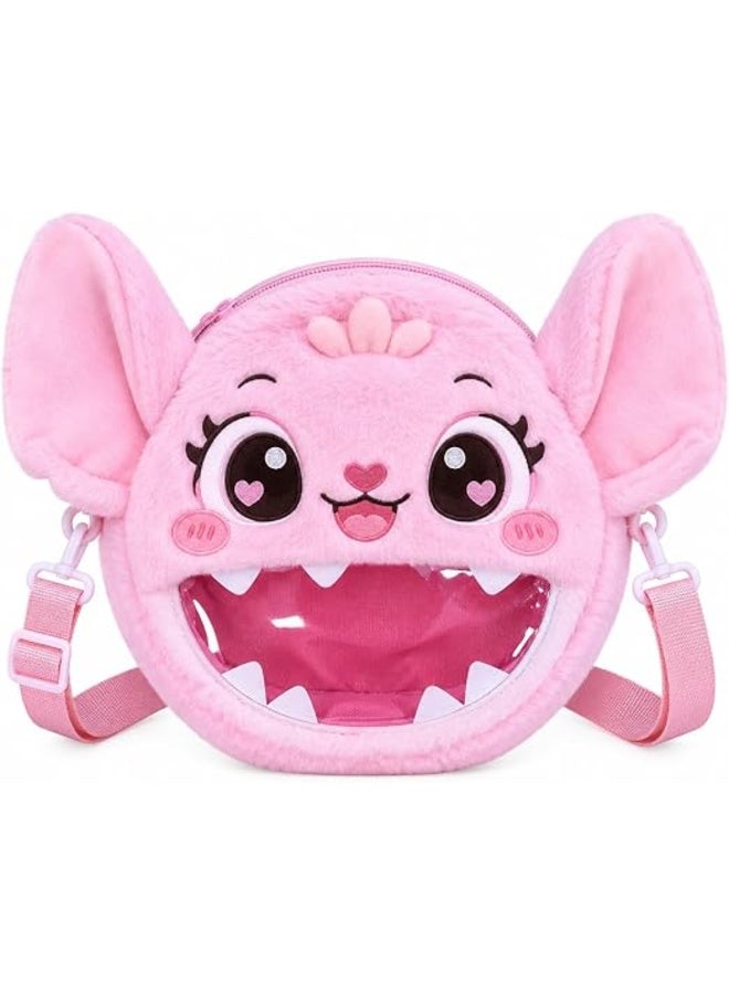 First Choice Fluffy Cartoon Shoulder Bag for Girls, Soft Plush Crossbody Handbag with Secure Zipper and Adjustable Strap - Image 1