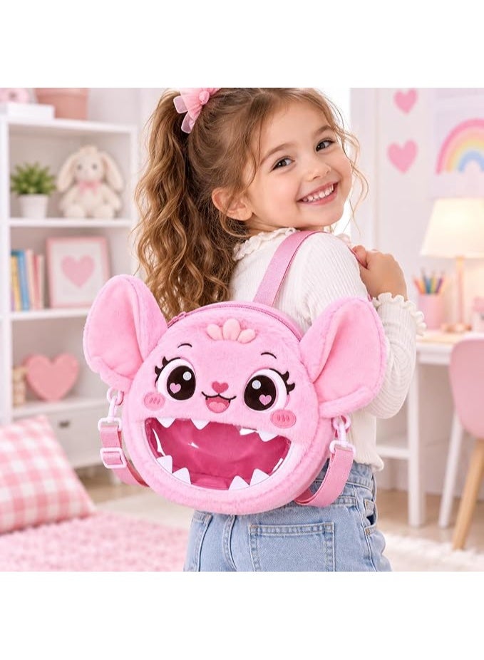 First Choice Fluffy Cartoon Shoulder Bag for Girls, Soft Plush Crossbody Handbag with Secure Zipper and Adjustable Strap - Image 3