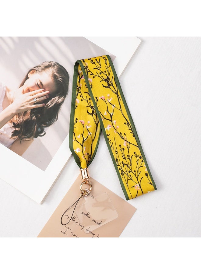 NIBEMINENT Beaded Phone Lanyard, Anti Lost Removable Wrist Strap, Long Satin Chain Pendant Bracelet Pendant, Phone Keychain Lanyard