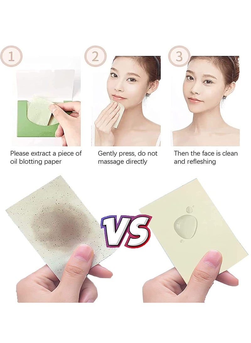 Facial Oil Blotting Paper 600 PCS Natural  Absorbing Tissues Sheets Soft Control Papers for Men and Women for Skin Care - Image 3