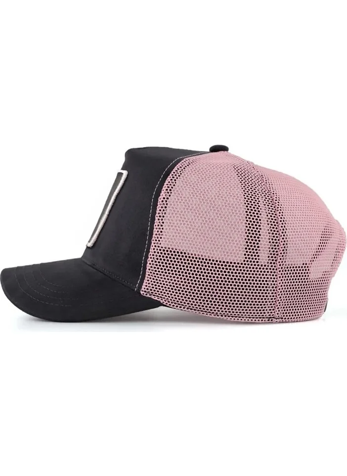 Black Börk Blackbörk V1 Trucker So What - Unisex Anthracite-Pink Hat (Cap) with 2 Code Logo