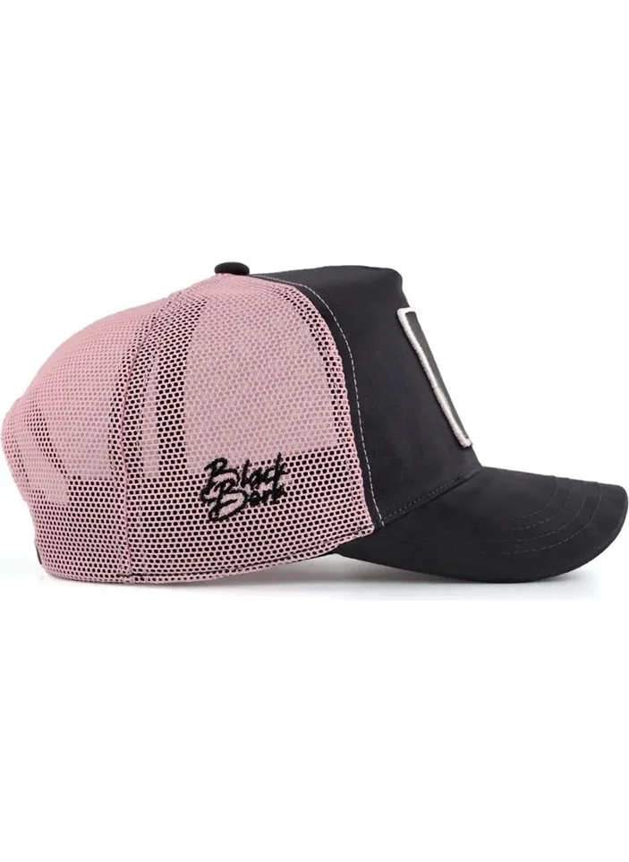 Black Börk Blackbörk V1 Trucker So What - Unisex Anthracite-Pink Hat (Cap) with 2 Code Logo