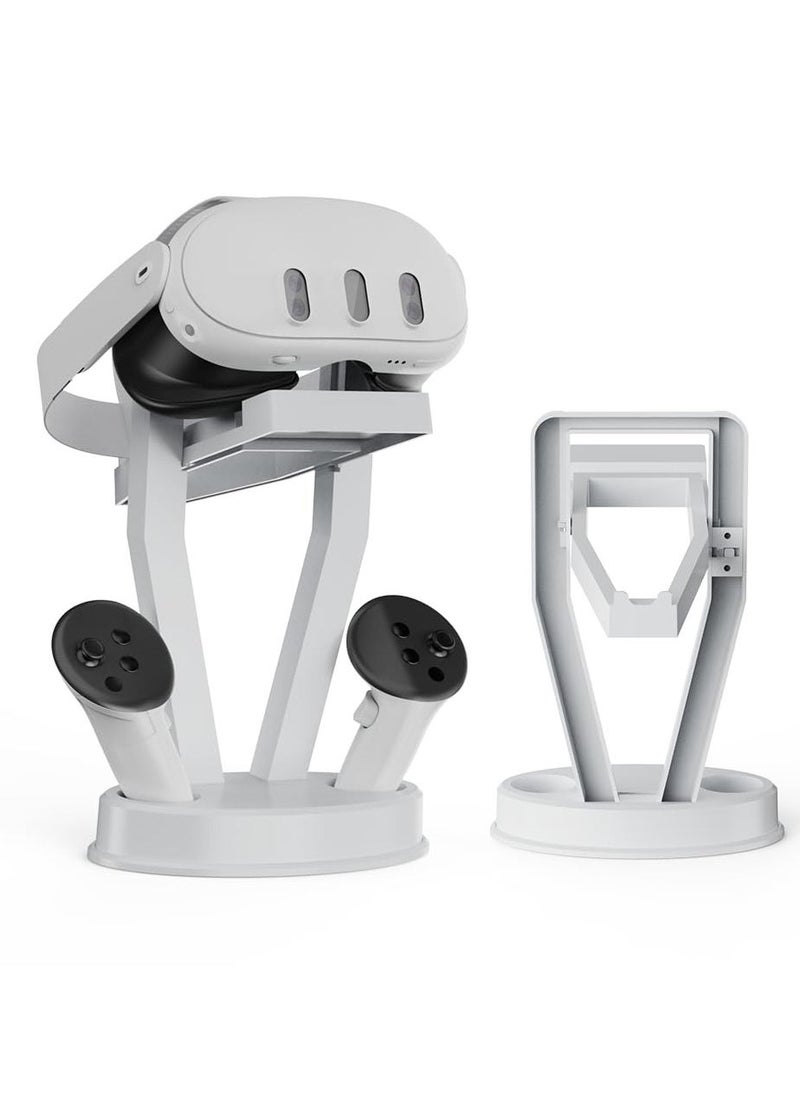 Generic Stand Compatible with Quest 3 Quest 2 VR Headset and Touch Controllers,Storage and Display Table Stand Suitable for Rift Rift S GO, White  - Image 1