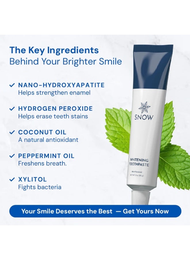 سنو عبوة 2 من معجون الأسنان لتبييض الأسنان بجزيئات الهيدروكسيباتيت النانوية، لتبييض الأسنان والحفاظ على صحة الفم - Image 2