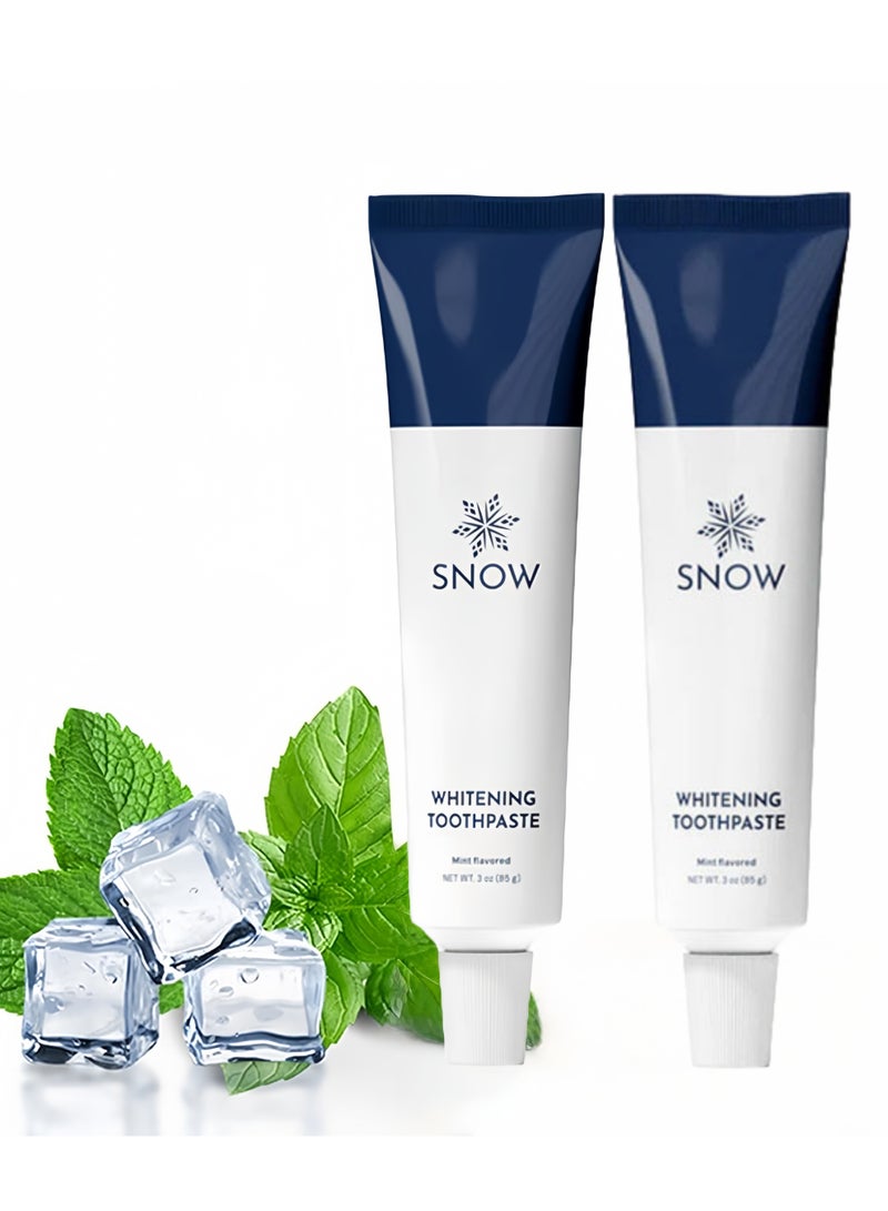 سنو عبوة 2 من معجون الأسنان لتبييض الأسنان بجزيئات الهيدروكسيباتيت النانوية، لتبييض الأسنان والحفاظ على صحة الفم - Image 1