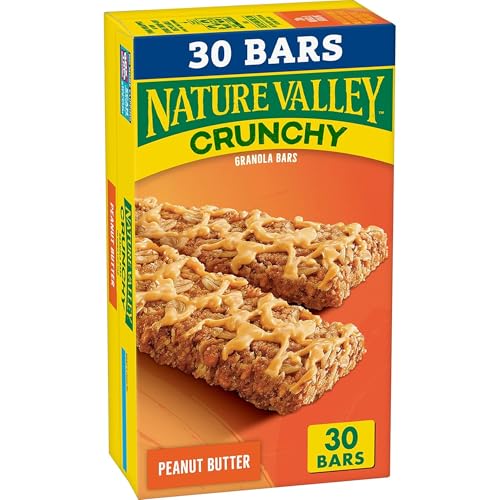 Nature Valley Crunchy Granola Bars, Peanut Butter, 30 Ct, 22.35 oz (15 Pouches) - Image 1