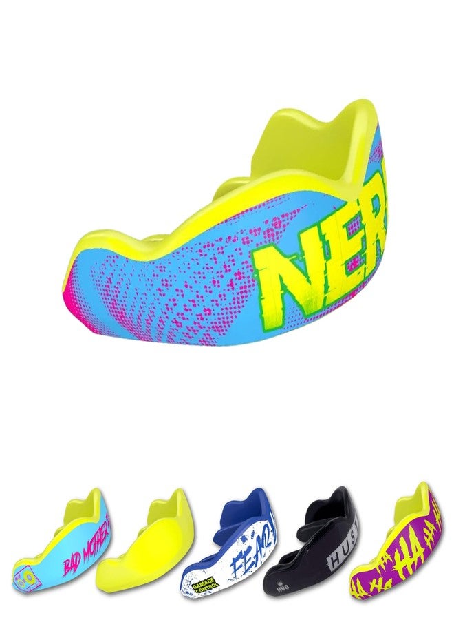 داميج_كونترول واقي الفم عالي التأثير من DAMAGE CONTROL - واقي فم رياضي للملاكمة وكرة القدم والهوكي واللاكروس وكرة السلة، يحمي الأسنان والفك، قطعة فم واقية للبالغين والشباب (بالغ، مهووس) - Image 1