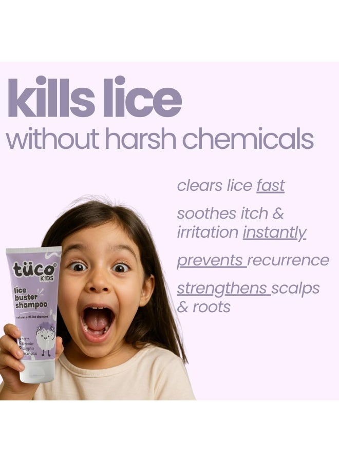 Tuco® Kids Natural Lice Buster Shampoo | Infused with Camphor, Neem, Tea Tree Oil | Perfect for Lice & Itchy Scalp | Ages 2-5, 4-10, 10-15, 5-10 Years | Paraben & SLS Free |40ml - Image 3